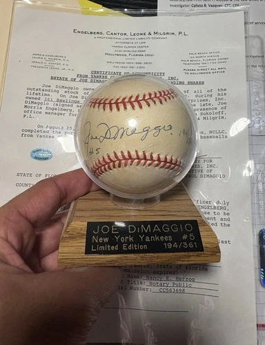 New ListingJoe DiMaggio Autographed Baseball New York Yankees