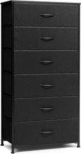 Dresser for Bedroom with 6 Drawers, Tall Chest of Drawers, Black Dressers Bedroo