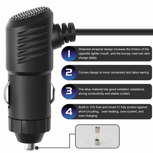 3 Way Cigarette Lighter Socket Splitter Dual USB Port Car Charger Power Adapter - Picture 7 of 14