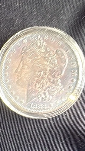 lot of 2 morgan silver dollars Toned 1882-o And Uncirculated 1886