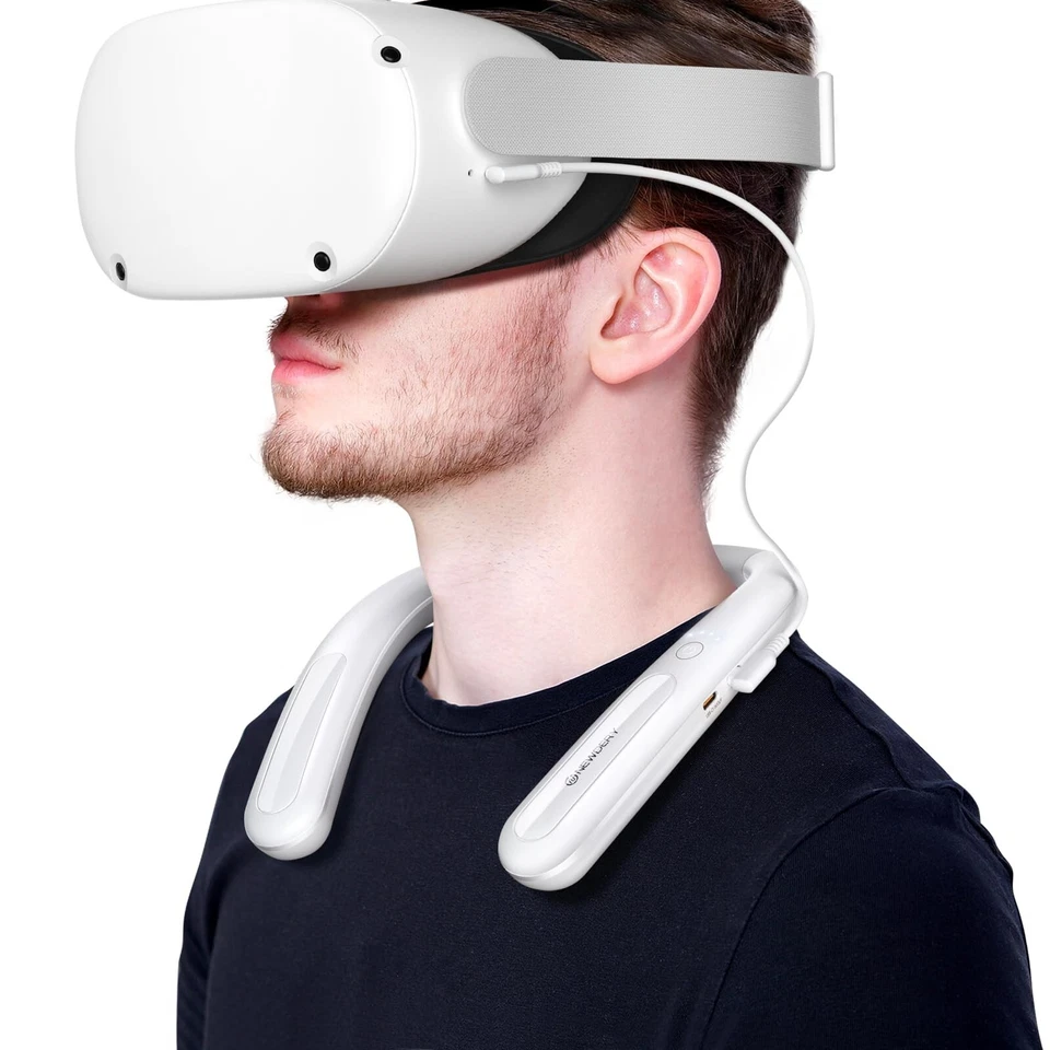 Banco de energía de batería de cuello NEWDERY 10000mAh para Meta Quest 3/2, VR Oculus Quest, HTC Foto 2 de 4