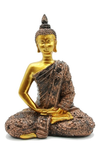 Buddha Figur In Gold 22 Cm Lotussitz Feng Shui Figuren Buddhismus-image