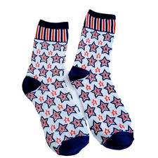 USA Stars and Stripes Socks Size 9-11 NWOT Unisex Red White Blue