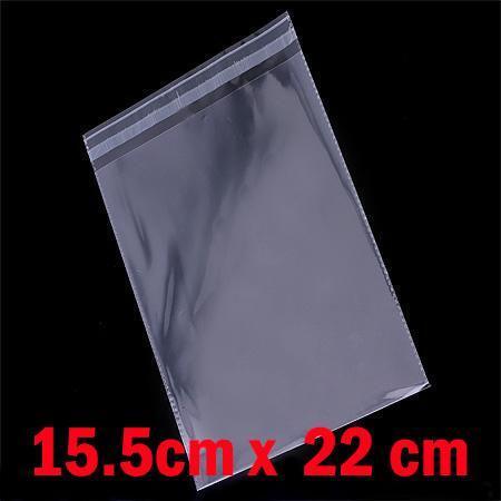 100 pcs A5  - 15.5 cm x 22 cm Resealable Cellophane Cello Clear Plastic Bags - Picture 1 of 1