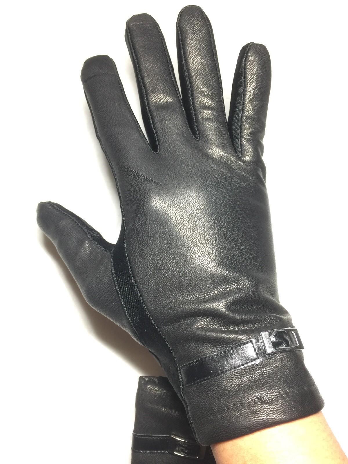 58 ISOTONER Women Stretch Genuine Leather SmarTouch Fleece Lined