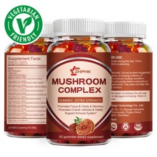 10x Super Mushroom Daily Gummies, Chaga, Lions Mane, Reishi, Cordyceps-60 Gummy