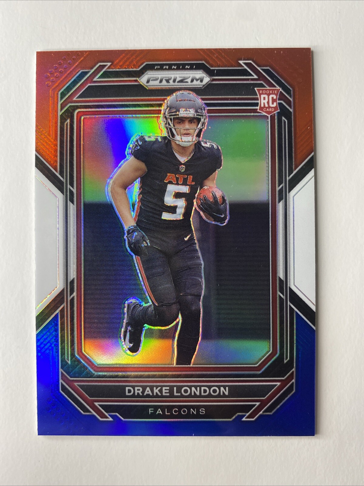 2022 Panini Prizm Football Drake London Rookie Red White Blue Prizm #308 Falcons