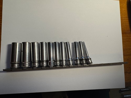 Snap-On Tools USA 11pc 1/4” Drive 6 Point Metric Deep Socket Set Sizes 4-14mm - Picture 2 of 4