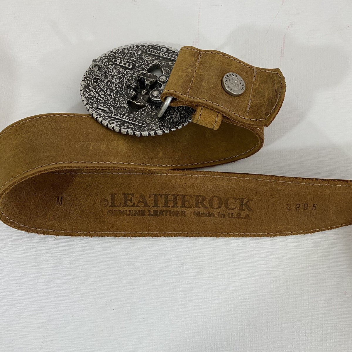 LEATHEROCK Soft Leather Rhinestone Belt Silver Stud and Jeweled Leather Belt/rare Find LEATHEROCK  main image 3