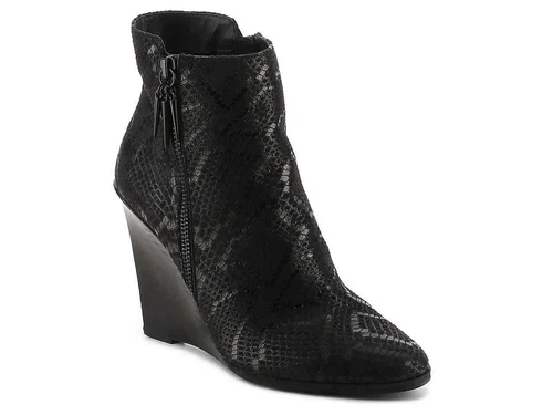 FERGIE Womens Aurora Wedge Booties Snake embossed 8.5 M NEW! HOT! STEAL $130