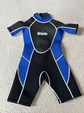 NEW Adrenaline Kids / Youth Wetsuit Black/Blue Shorty Sz 5-6 Surf / Snorkel