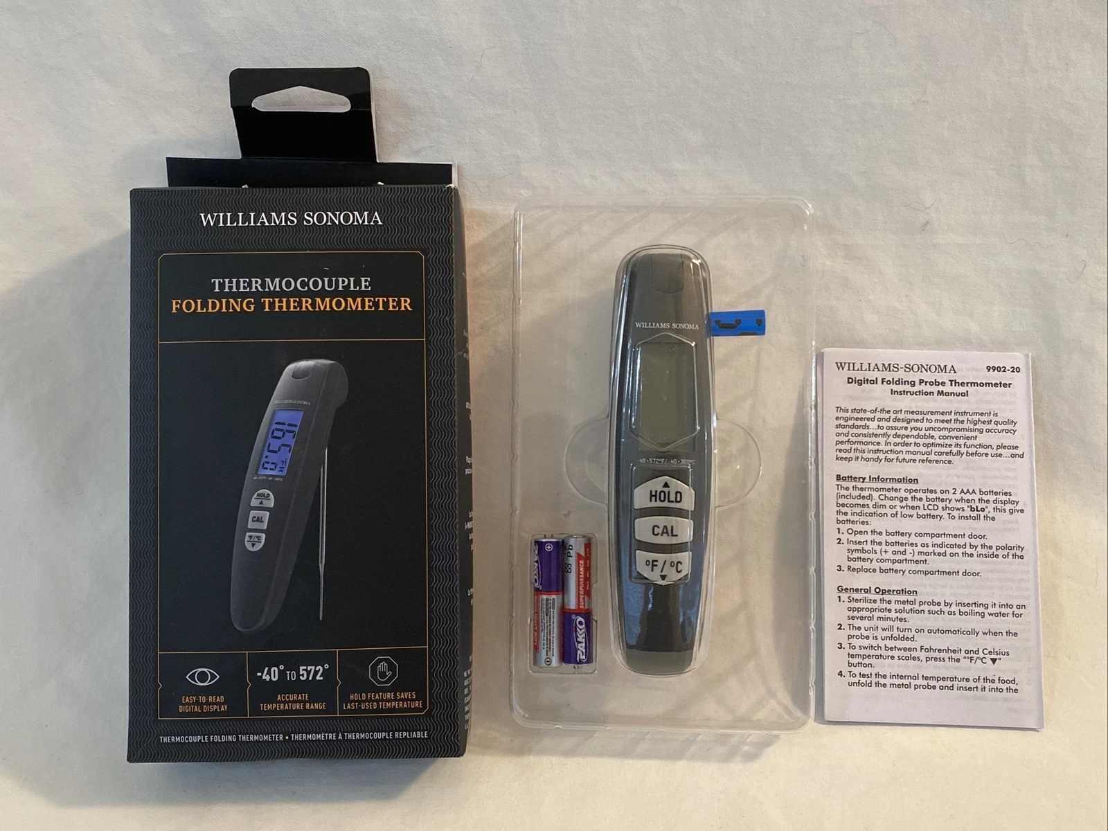 Williams Sonoma THERMOCOUPLE FOLDING THERMOMETER MSRP $85 NEW