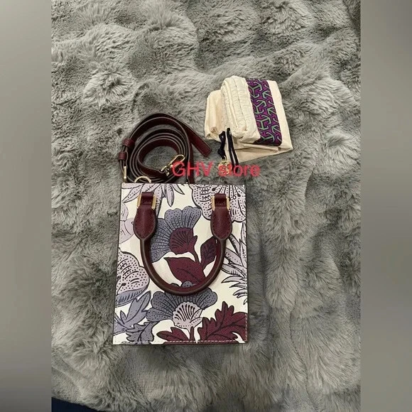 Telefono tote nuovo con etichette Tory Burch Emerson mini shopper a tracolla