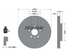2 pieces brake disc PRO + TEXTAR 92277205 for Opel Astra K
