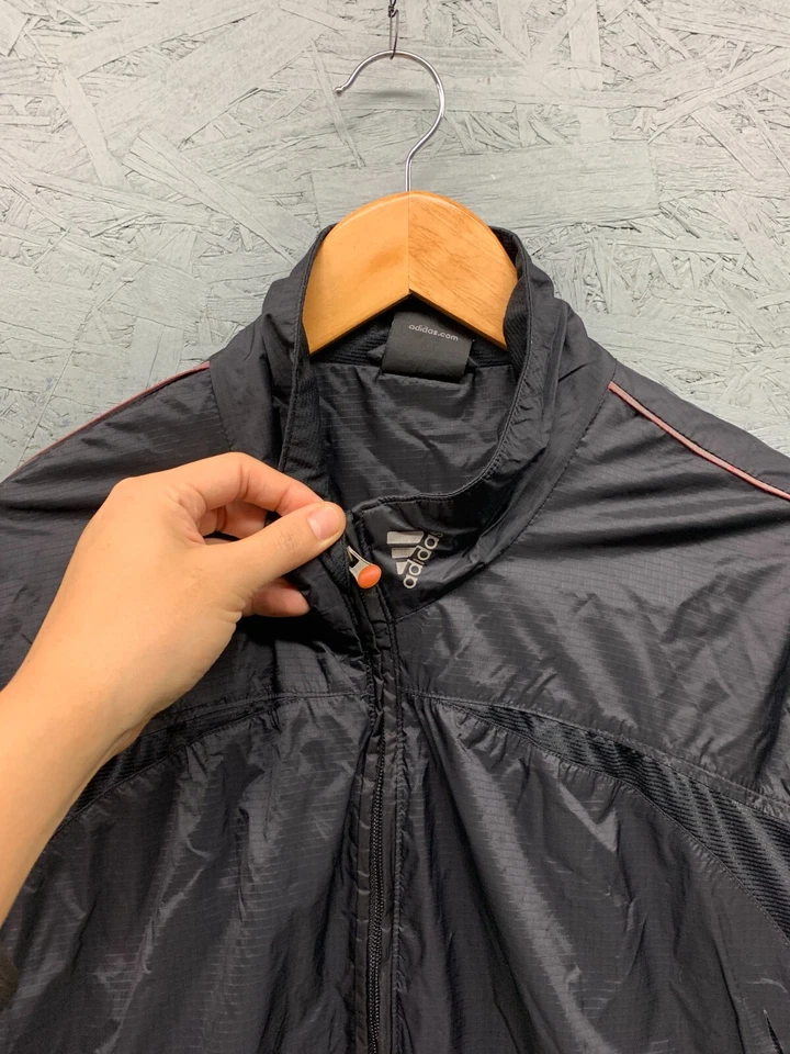 Adidas Sportswear Track Jacket Men's XL Black Windbreaker Athletic Lightweight - Image 2 of 4