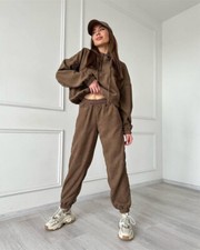 Women Two Pieces Outfits Long Sleeve Sweatshirt Trousers Autumn Tracksuit Sets