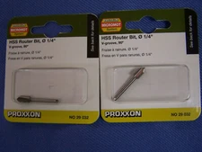 (2) #29032 PROXXON ROTARY TOOL V--GROOVE ROUTER BITS FITS DREMEL -GERMAN MADE