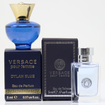 2pc Mini Gift Versace Dylan Blue Femme EDP 5ml and Pour Homme EDT
