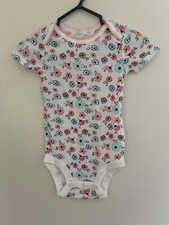 Koala Baby Girls Colorful Floral 100 Cotton Short Sleeve Bodysuit White 6-9 M