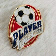 Soccer Player of the Week Award Enamel Lapel Pin