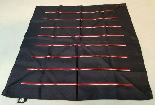 Royal Navy Scarf, Printed All Silk Made In England, 17" x 17", Red White Stripes - Picture 6 of 7