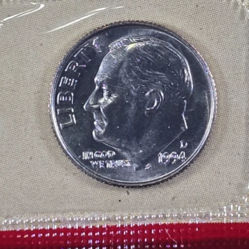 1994 D Roosevelt Dime 10C Denver Mint Cello Free Shipping Uncirculated