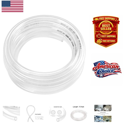 #ad 10ft Clear Vinyl Tube Lightweight BPA Free 60 PSI Pressure Limit $15.19