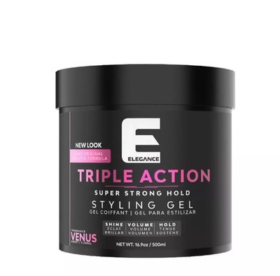 Elegance Triple Action Super Strong Hold Styling Gel Venus, 16.9 Oz.