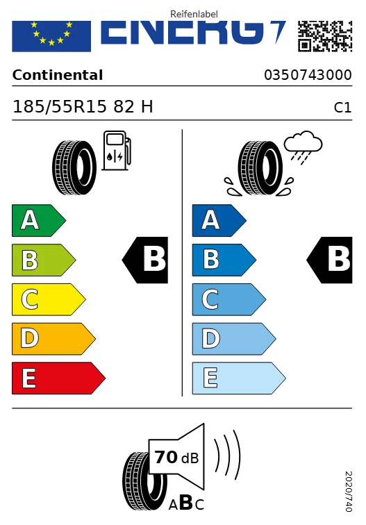 1x 185/55 R15 82H Sommer Reifen Continental EcoContact 5  Demontage - Bild 3 von 3