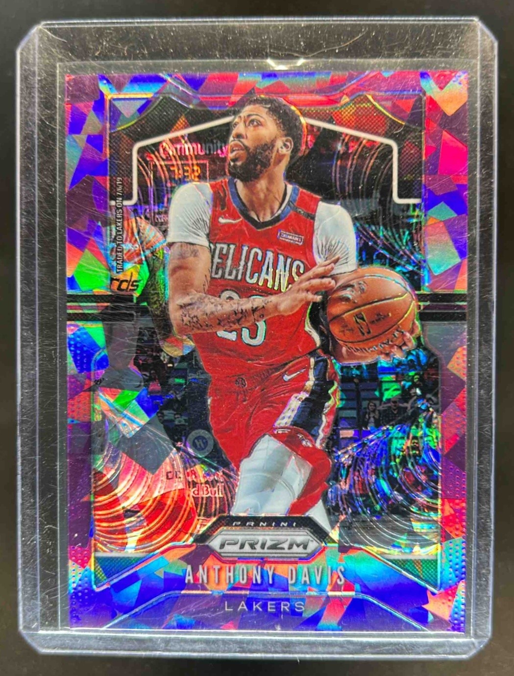 2019-20 Prizm Anthony Davis Prizms Pink Ice #222 Lakers