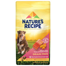 Nature Recipe Grain Free Salmon, Sweet Potato Pumpkin Recipe Dry Dog Food 4LbBag