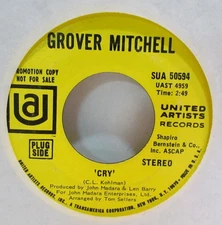 GROVER MITCHELL CRY ALL AROUND THE WORLD DJ PROMO 45 UA 7" NORTHERN SOUL