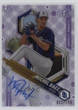 2018 Bowman High Tek Prospects Purple Rainbow Diffractor Michel Baez Auto 02l6