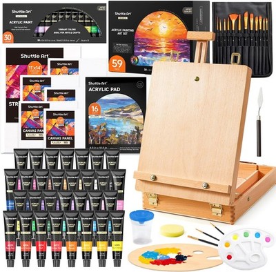 Acryl Malset 59 Stück mit Tisch Staffelei 11x14 Zoll Malen Künstler Leinwand Set