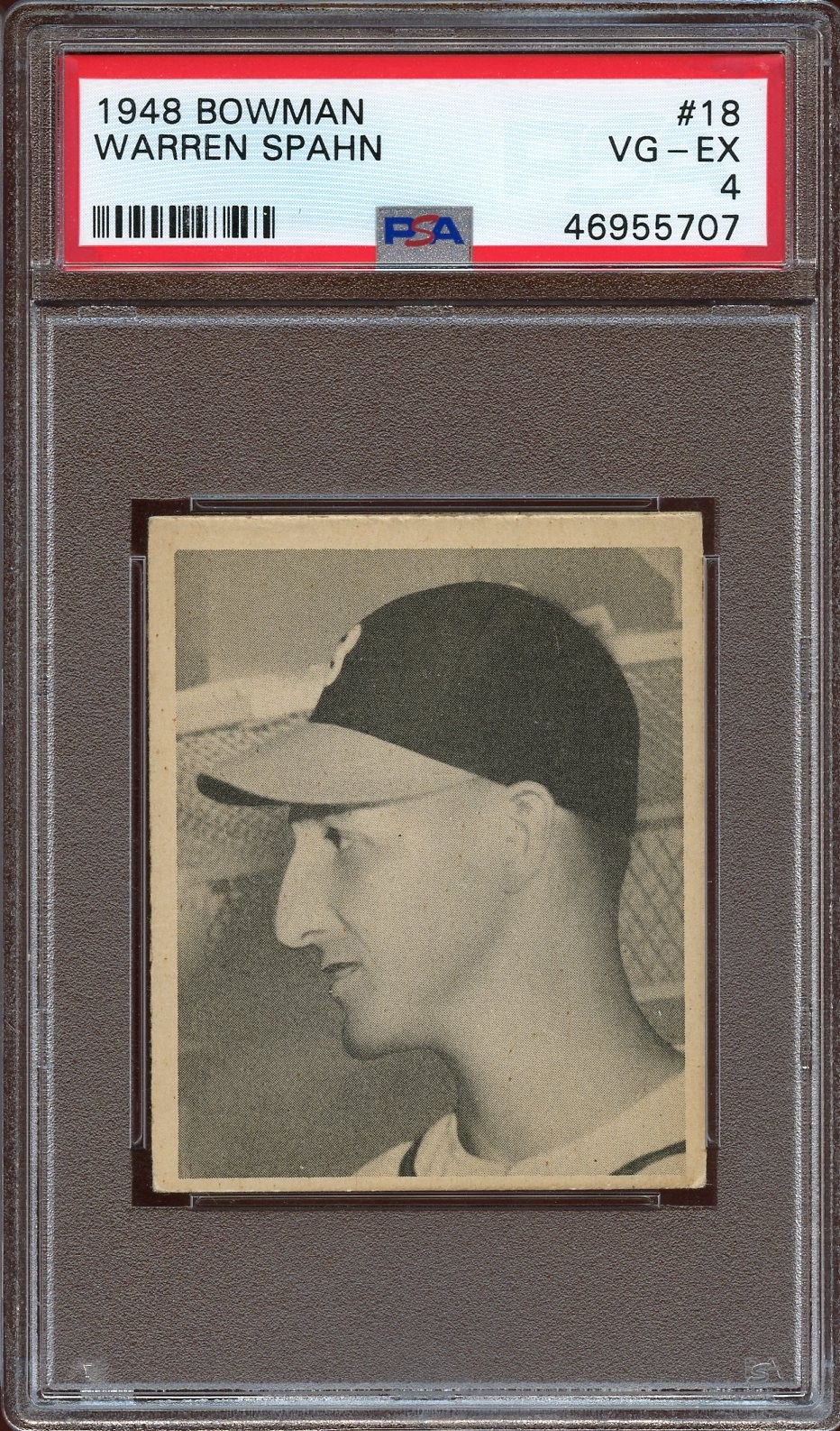 1948 Bowman WARREN SPAHN Rookie graded PSA 4