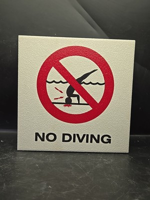 1pc White Textured NO DIVING Swimming Pool Ceramic Tile Frost Free 6''x6'' Duraker
