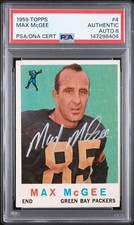 1959 TOPPS 4 MAX McGEE ROOKIE CARD PSA/DNA AUTHENTIC AUTO 8. rookie card picture