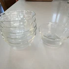 Pyrex 463 6oz 175ml Custard Cups Small Bowls Scalloped Edge 3 Lines - Set of 6