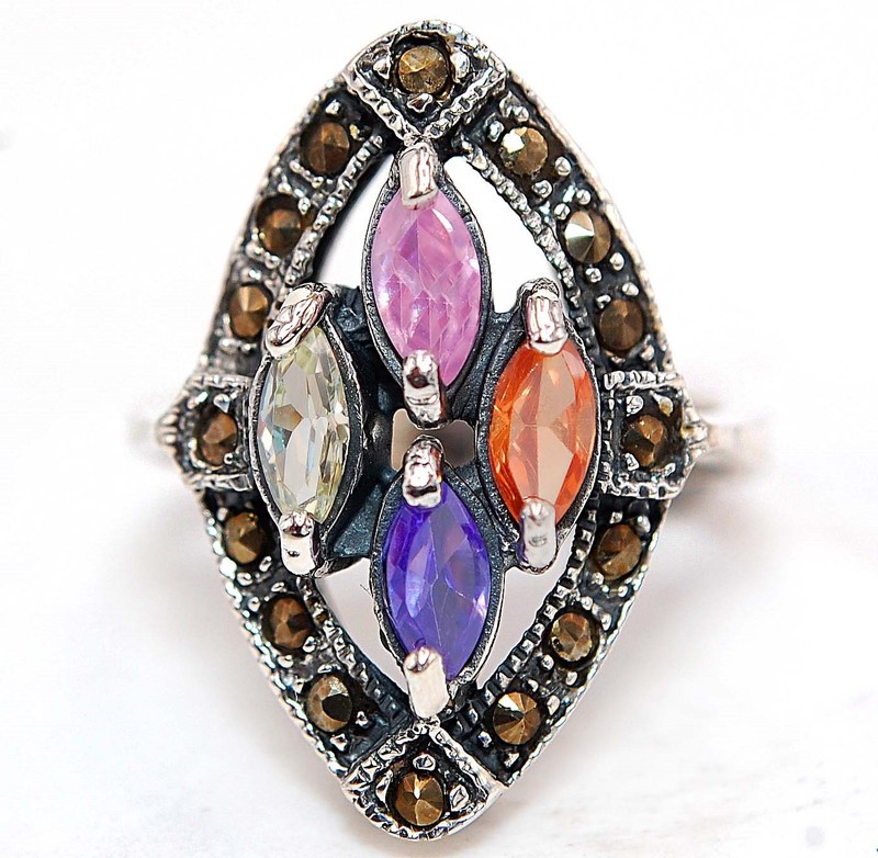 1CT Heat Treated Pink Topaz 925 Genuine Sterling Silver Ring Sz 8 NF1-2