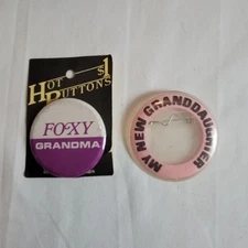 Pair Of Vintage Grandma Grandmother Buttons