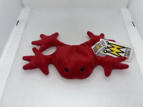 Vintage Manhattan Toy Company Plush Beanie Collectable Rare Red Frog With Tags - 第 1/12 張圖片