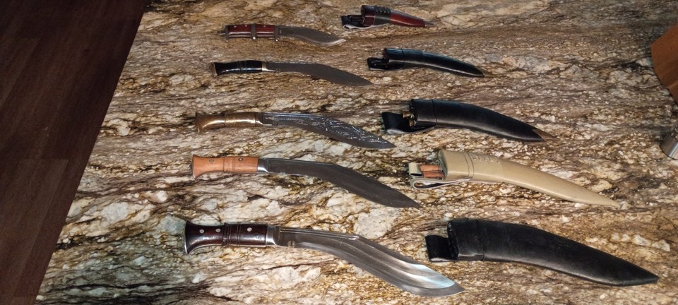 A full-tang, hand-forged Gurkha Khukuri straight from Nepal — one of history's most iconic blades, made by craftsmen continuing a centuries-old tradition; an instant conversation piece and serious collector's item.