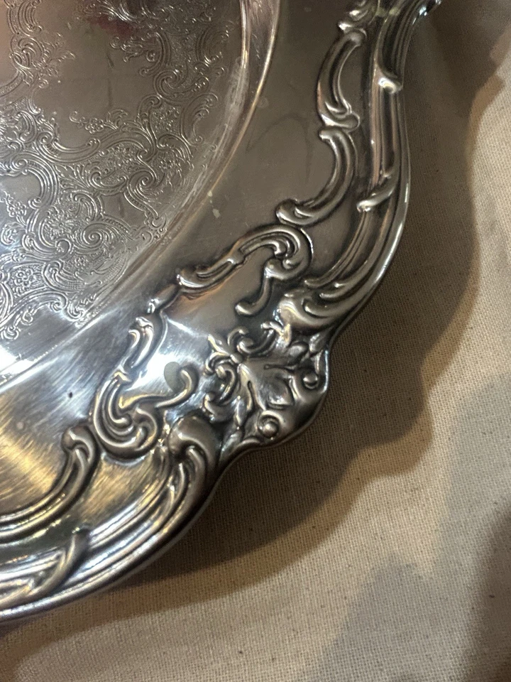 BANDEJA/PLATO SÁNDWICH CHANTILLY PATRÓN GORHAM PLATA HUECARE CÓCTEL Foto 3 de 4