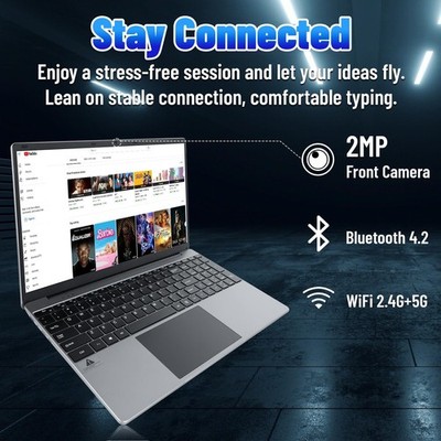 15.6 inch Laptop 16GB+512GB Windows 11 Computers Support WiFi