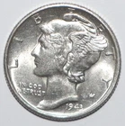 1943 S Mercury Dime BU BRILLIANT UNCIRCULATED (I258)
