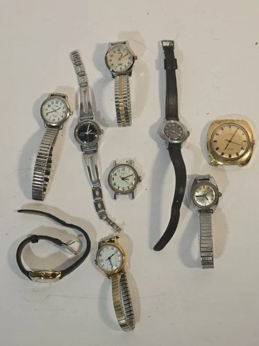 Vintage Timex Watch Lot Of 9 Untested  Parts/Repair Electric