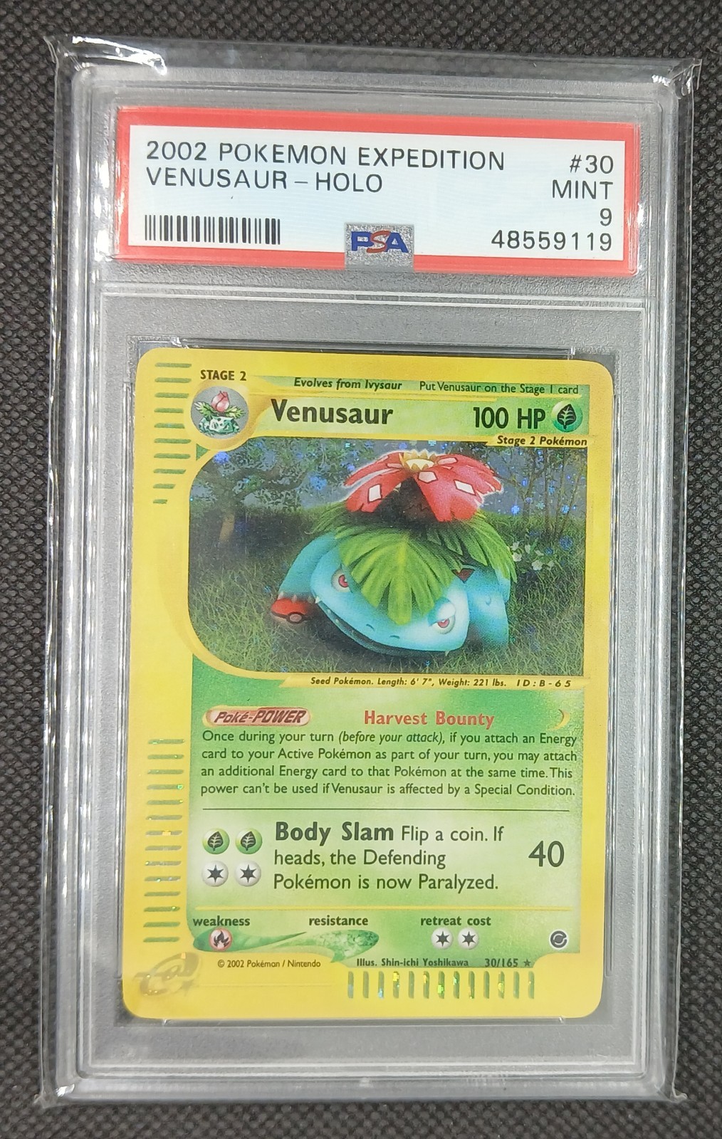 2002 POKEMON EXPEDITION #30 VENUSAUR-HOLO PSA 9
