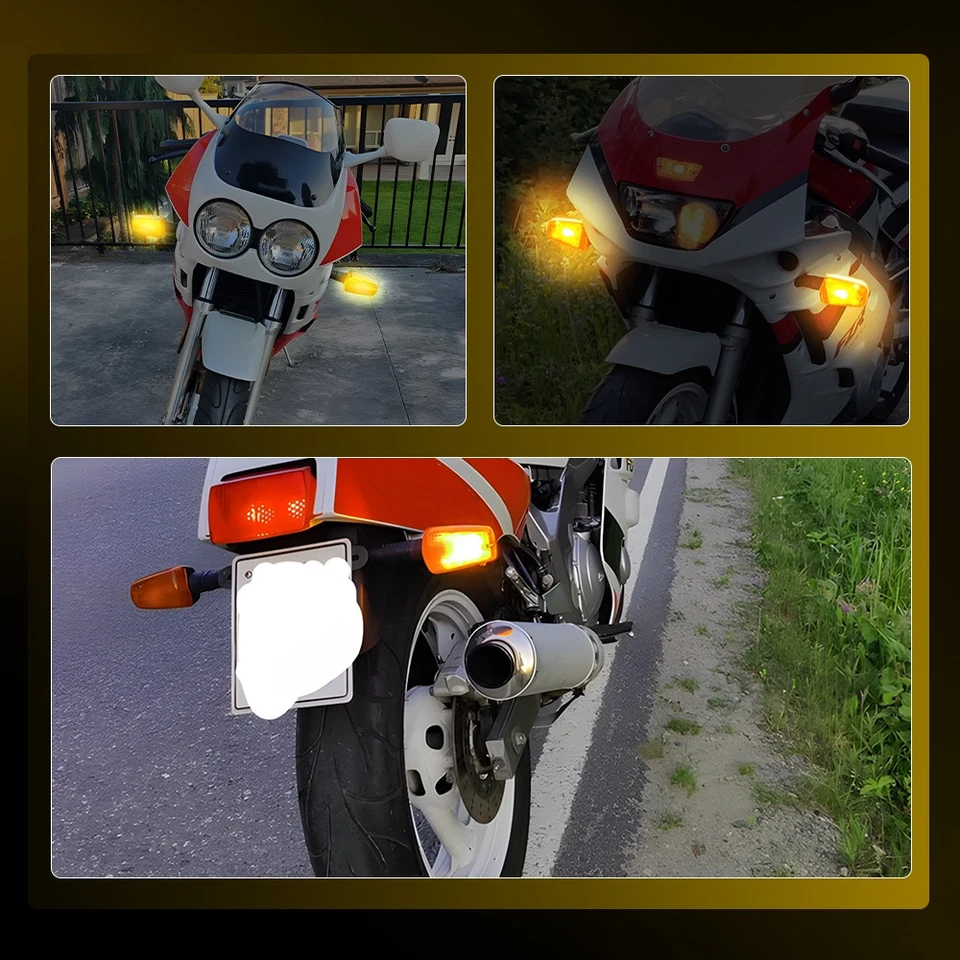 4X For Yamaha TW200 XT225 XT250 Turn Signal Indicator Amber Blinker Light EOOK - Image 3 of 4