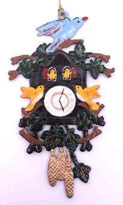 WILHELM SCHWEIZER GERMAN ZINNFIGUREN Christmas Pewter Ornament CUCKOO CLOCK