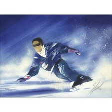 SPAHN Victor - Lithographie originale "Le surfeur" 21x29cm